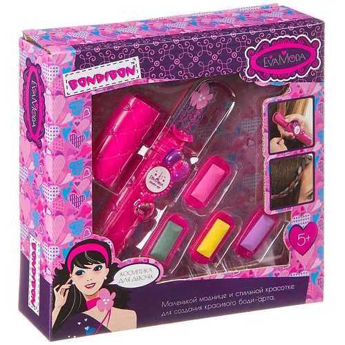 

BONDIBON Набор мелков для волос Eva Moda "Щипцы" с футлярами 4 цвета, Набор мелков для волос Eva Moda "Щипцы" с футлярами 4 цвета