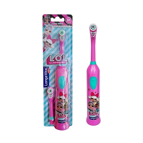 

LONGA VITA Зубная щетка детская L.O.L Surprise! ротационная + 2 насадки для детей от 3-х лет, Зубная щетка детская L.O.L Surprise! ротационная + 2 насадки для детей от 3-х лет