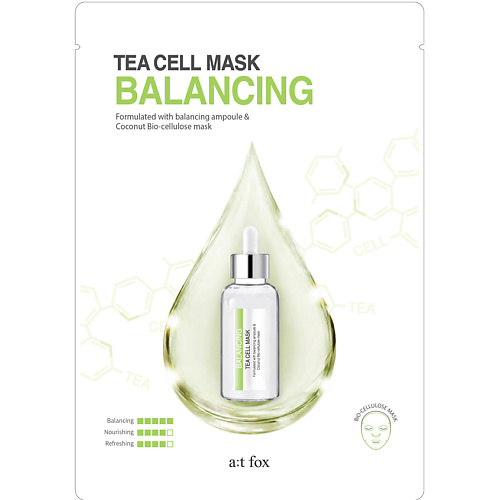 

A;T FOX Маска для лица, поддерживающая гидро-липидный баланс кожи Tea Cell Mask Balancing 25, Маска для лица, поддерживающая гидро-липидный баланс кожи Tea Cell Mask Balancing