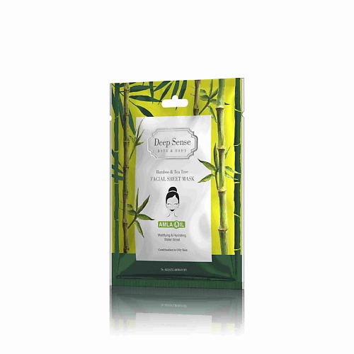 

DEEP SENSE Тканевая маска для лица Бамбук и Чайное дерево 25, Тканевая маска для лица Бамбук и Чайное дерево