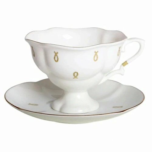 

ИМПЕРАТОРСКИЙ ФАРФОРОВЫЙ ЗАВОД Чашка с блюдцем чайная "Петельки", Чашка с блюдцем чайная "Петельки"