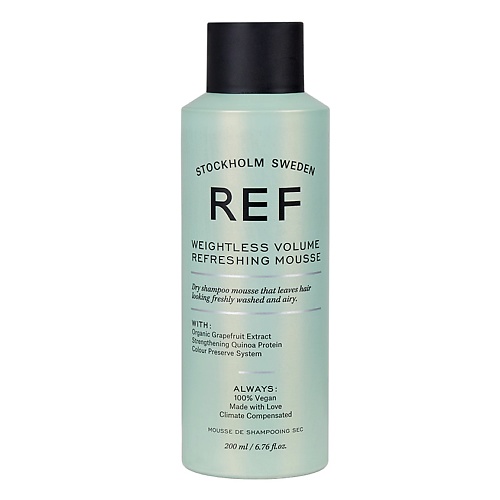 REF HAIR CARE Мусс для волос освежающий с эффектом сухого шампуня WEIGHTLESS VOLUME REFRESHING MOUSSE 200 3016₽