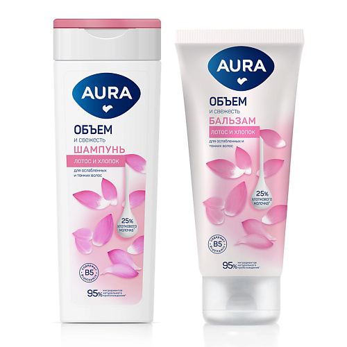 

AURA Набор средств для волос: Шампунь и Бальзам Объем и свежесть, Набор средств для волос: Шампунь и Бальзам Объем и свежесть
