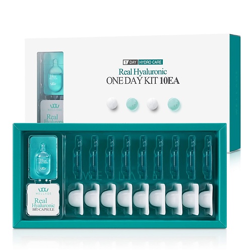 

WELLAGE Сыворотка для лица с гиалуроновой кислотой, глубокое увлажнение Real Hyaluronic One day Kit 36, Сыворотка для лица с гиалуроновой кислотой, глубокое увлажнение Real Hyaluronic One day Kit