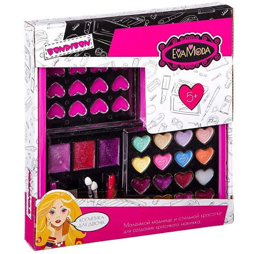 

BONDIBON Набор декоративной косметики Eva Moda "Косметичка-квадрат" раскладная, Набор декоративной косметики Eva Moda "Косметичка-квадрат" раскладная