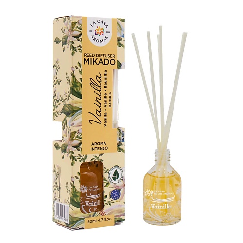 

LА CASA DE LOS AROMAS Жидкий ароматизатор для воздуха с палочками MIKADO. «Ваниль» 50, Жидкий ароматизатор для воздуха с палочками MIKADO. «Ваниль»