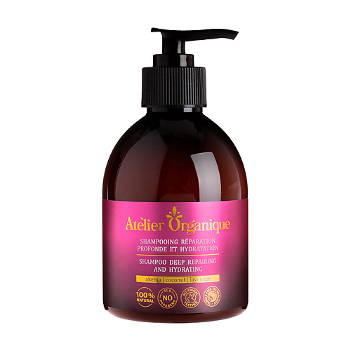 

ATELIER ORGANIQUE Шампунь бессульфатный натуральный для глубокого восстановления и увлажнения волос 300, Шампунь бессульфатный натуральный для глубокого восстановления и увлажнения волос