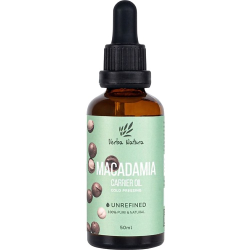 

VERBA NATURA 100% Натуральное масло ореха макадамии нерафинированное 50, 100% Натуральное масло ореха макадамии нерафинированное