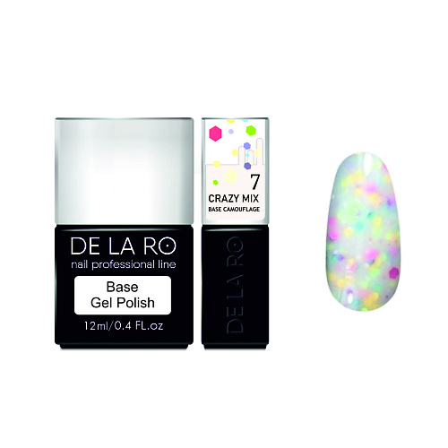 

DE LA RO Базовое покрытие для гель-лаков Rubber Crazy Mix, Базовое покрытие для гель-лаков Rubber Crazy Mix