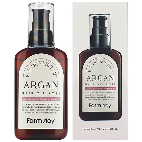 FARMSTAY Масло для волос аргановое с ароматом розы Agran Hair Oil Rose 100 1342₽
