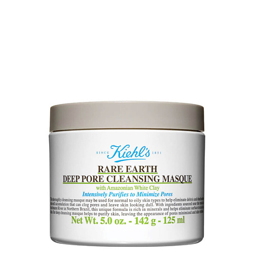 

KIEHL'S Очищающая глиняная маска Rare Earth Deep Pore Cleansing 125, Очищающая глиняная маска Rare Earth Deep Pore Cleansing