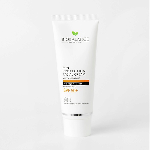 

BIOBALANCE Водостойкий солнцезащитный крем для лица SUN PROTECTION CREAM SPF 50+ 75, Водостойкий солнцезащитный крем для лица SUN PROTECTION CREAM SPF 50+