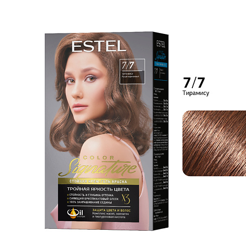 

ESTEL PROFESSIONAL Стойкая крем-гель краска для волос COLOR Signature 7/7 Тирамису 170, Стойкая крем-гель краска для волос COLOR Signature 7/7 Тирамису