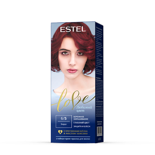 

ESTEL PROFESSIONAL Краска для волос, стойкая LOVE тон 6/5 Бордо 115, Краска для волос, стойкая LOVE тон 6/5 Бордо