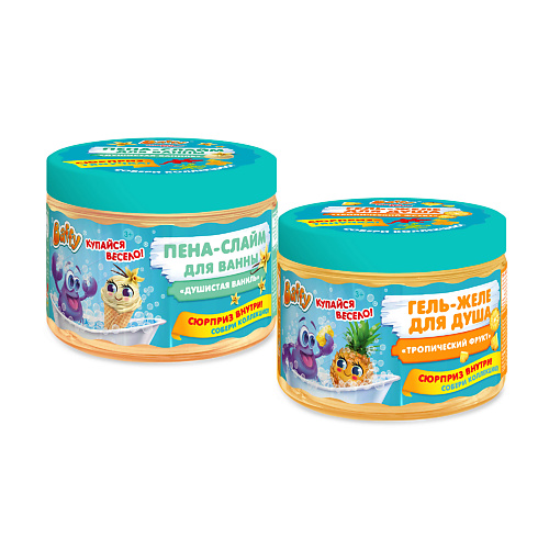 

BAFFY Набор средств для купания Ароматный дуэт: Шампунь-Пена-слайм и Гель-желе с сюрпризом, Набор средств для купания Ароматный дуэт: Шампунь-Пена-слайм и Гель-желе с сюрпризом