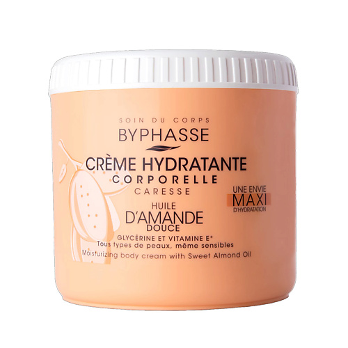 BYPHASSE Крем для тела увлажняющий с маслом сладкого миндаля 500