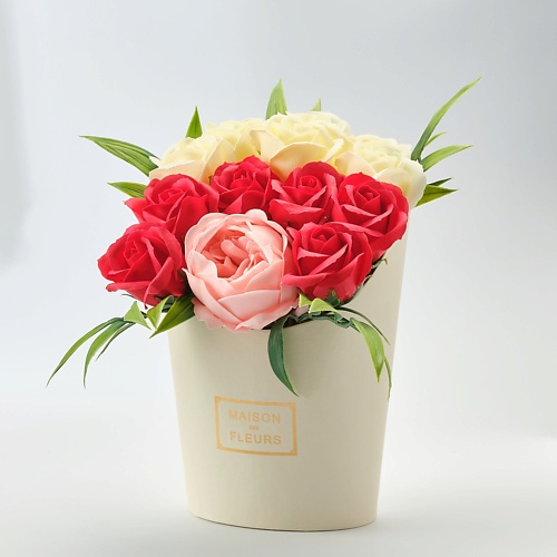 

SKUINA Мыло ручной работы Цветочная композиция из 13 пионов и роз 250, Мыло ручной работы Цветочная композиция из 13 пионов и роз