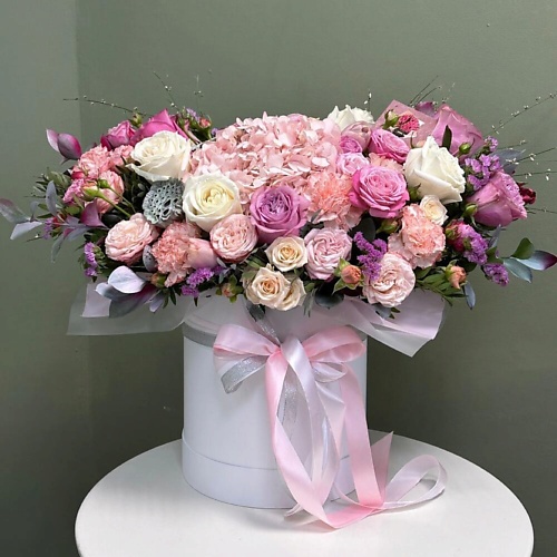 

ДЕЛА ЦВЕТОЧНЫЕ ЦВЕТЫ.ЯГОДА.ДЕКОР Коробка с цветами «Пудра», Коробка с цветами «Пудра»