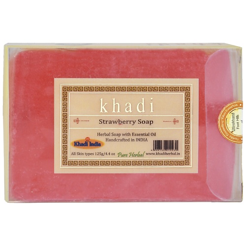 

KHADI Натуральное очищающее мыло Клубничное 125, Натуральное очищающее мыло Клубничное