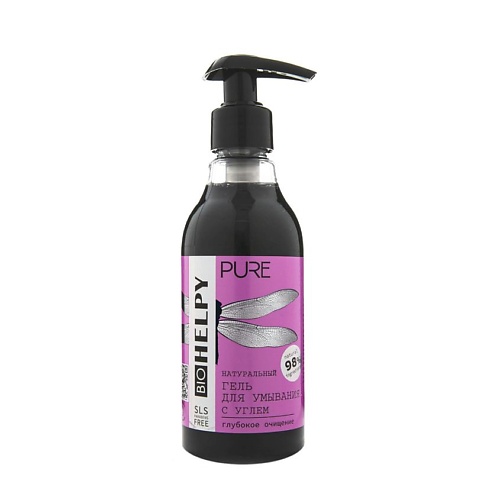 

BIOHELPY Натуральный гель для умывания с углем глубокое очищение 200, Натуральный гель для умывания с углем глубокое очищение