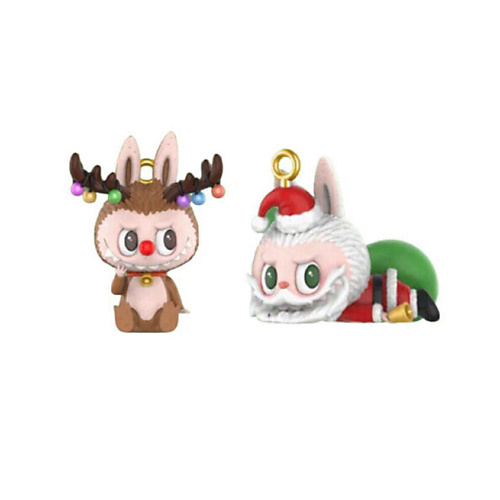 

POP MART Игрушка LABUBU Christmas Series Elk baby + Santa Claus, 9см, Игрушка LABUBU Christmas Series Elk baby + Santa Claus, 9см