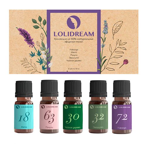 

LOLIDREAM Набор натуральных эфирных масел Баланс 10, Набор натуральных эфирных масел Баланс