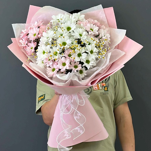 

ЛАЙФБУКЕТ Букет из хризантем и ромашек "Облако нежности", Букет из хризантем и ромашек "Облако нежности"