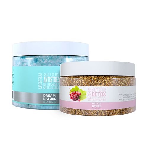 

DREAM NATURE СПА Набор: Соль и Скраб для тела "Антистресс и детокс", СПА Набор: Соль и Скраб для тела "Антистресс и детокс"