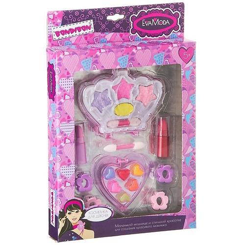 

BONDIBON Набор декоративной косметики Eva Moda Корона с тенями для век, помадами, блесками для губ, Набор декоративной косметики Eva Moda Корона с тенями для век, помадами, блесками для губ