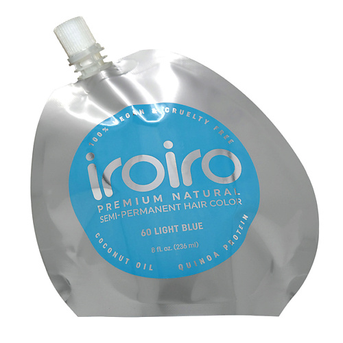 

IROIRO Семи-перманентный краситель для волос 60 LIGHT BLUE Голубой 236, Семи-перманентный краситель для волос 60 LIGHT BLUE Голубой