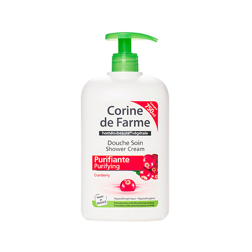 

CORINE DE FARME Гель для душа Клюква Очищающий уход Douche Soin Cranberry Purifiante 750, Гель для душа Клюква Очищающий уход Douche Soin Cranberry Purifiante