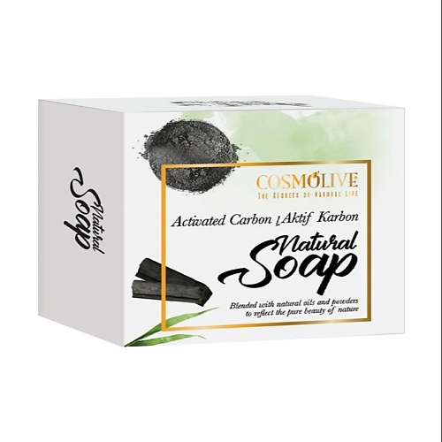 

COSMOLIVE Мыло натуральное с активированным углем Activated carbon natural soap 125, Мыло натуральное с активированным углем Activated carbon natural soap