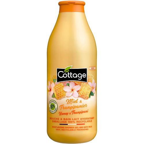 

COTTAGE Увлажняющий гель для душа и пена для ванны 2 в 1 "Мёд и Франжипани" Moisturizing Shower Gel & Bath Milk Honey & Frangipani 750, Увлажняющий гель для душа и пена для ванны 2 в 1 "Мёд и Франжипани" Moisturizing Shower Gel & Bath Milk Honey & Frangip