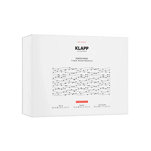 

KLAPP COSMETICS Набор Hyaluronic Triple Action Moisture: крем + сыворотка + бустер, Набор Hyaluronic Triple Action Moisture: крем + сыворотка + бустер