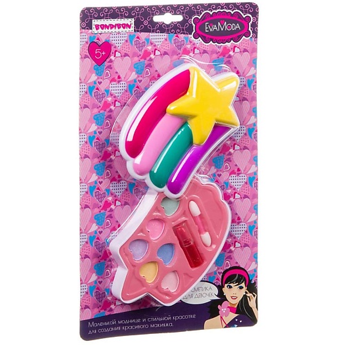 

BONDIBON Набор декоративной косметики Eva Moda "Сумочка Звездочка-радуга" маленький, Набор декоративной косметики Eva Moda "Сумочка Звездочка-радуга" маленький