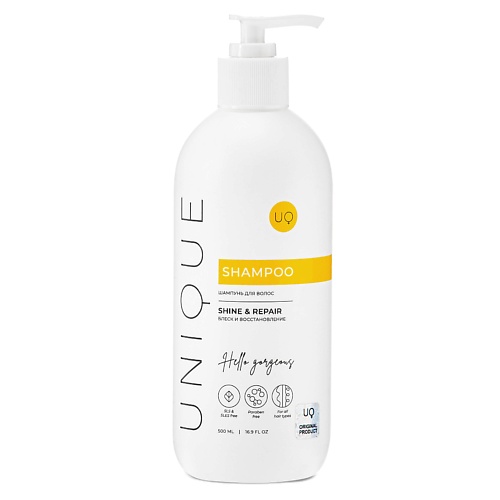 

UNIQUEPRO Бессульфатный шампунь без SLS и SLES, блеск и восстановление 500, Бессульфатный шампунь без SLS и SLES, блеск и восстановление