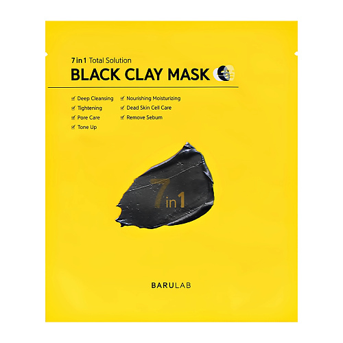 

BARULAB Маска для лица с черной глиной 7 в 1 18, Маска для лица с черной глиной 7 в 1