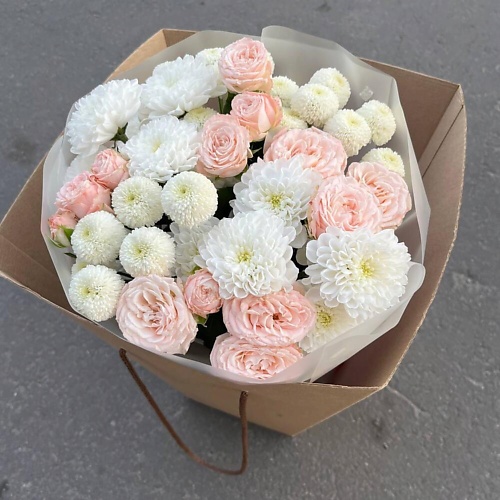 МНОГО ЦВЕТОВ ЦВЕТОЧНЫЙ МАГАЗИН Букет из Кустовых роз и Хризантем