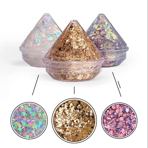 

SHINY BAND Гель-блёстки самоклеящиеся для лица и тела, набор Хит, Гель-блёстки самоклеящиеся для лица и тела, набор Хит