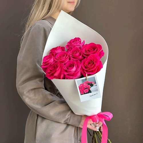 

ЛАЙФБУКЕТ Букет из 9 розовых роз "Розовый аккорд", Букет из 9 розовых роз "Розовый аккорд"