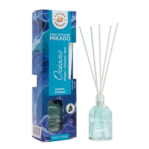 

LА CASA DE LOS AROMAS Жидкий ароматизатор для воздуха с палочками MIKADO. «Океан» 50, Жидкий ароматизатор для воздуха с палочками MIKADO. «Океан»