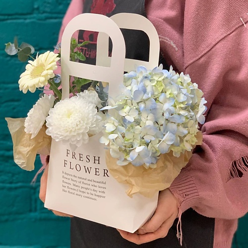 

ЦВЕТЫ МИШКИ Композиция из гортензии и герберы, Композиция из гортензии и герберы