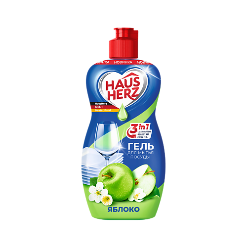 

HAUSHERZ Средство для мытья посуды Яблоко 450, Средство для мытья посуды Яблоко