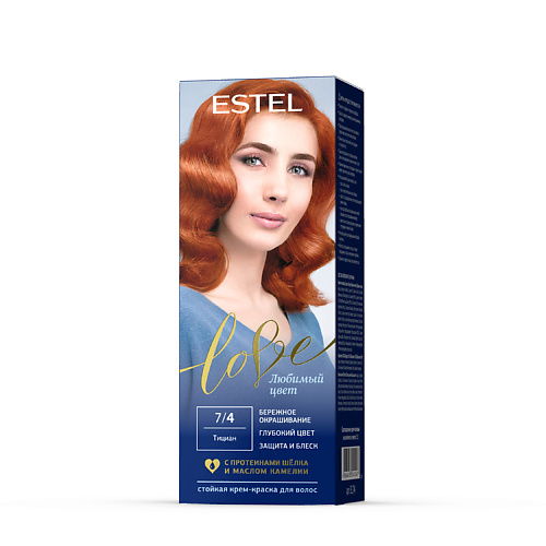 

ESTEL PROFESSIONAL ESTEL Краска для волос, стойкая LOVE тон 7/4 Тициан 115, ESTEL Краска для волос, стойкая LOVE тон 7/4 Тициан