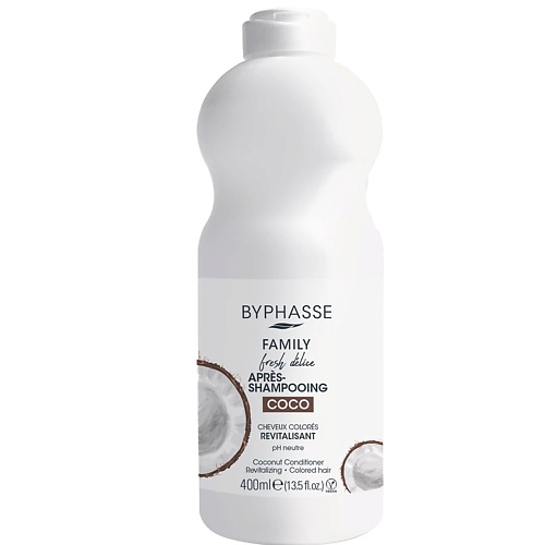 

BYPHASSE Кондиционер для волос FAMILY FRESH DELICE Кокос для окрашенных волос 400, Кондиционер для волос FAMILY FRESH DELICE Кокос для окрашенных волос