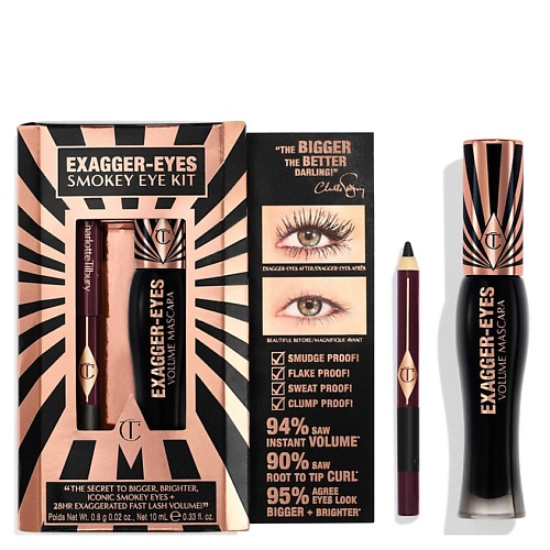 

CHARLOTTE TILBURY Набор для макияжа глаз exaggereyes smokey eye Тушь+карандаш, Набор для макияжа глаз exaggereyes smokey eye Тушь+карандаш