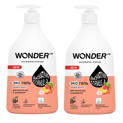 

WONDER LAB Жидкое мыло для рук и умывания "Розовые персики" 1080, Жидкое мыло для рук и умывания "Розовые персики"