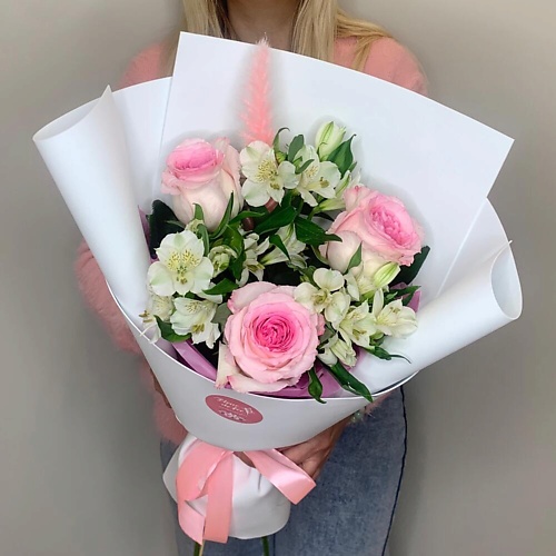 

FLEUR DE FEE ЦВЕТОЧНАЯ ФЕЯ Букет из розовых роз и альстромерий, Букет из розовых роз и альстромерий