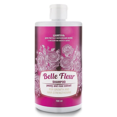 

BELLE FLEUR Шампунь для роста и укрепления волос c экстрактом пиона и розы 700, Шампунь для роста и укрепления волос c экстрактом пиона и розы