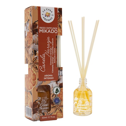 

LА CASA DE LOS AROMAS Жидкий ароматизатор для воздуха с палочками MIKADO. «Апельсин и корица» 50, Жидкий ароматизатор для воздуха с палочками MIKADO. «Апельсин и корица»